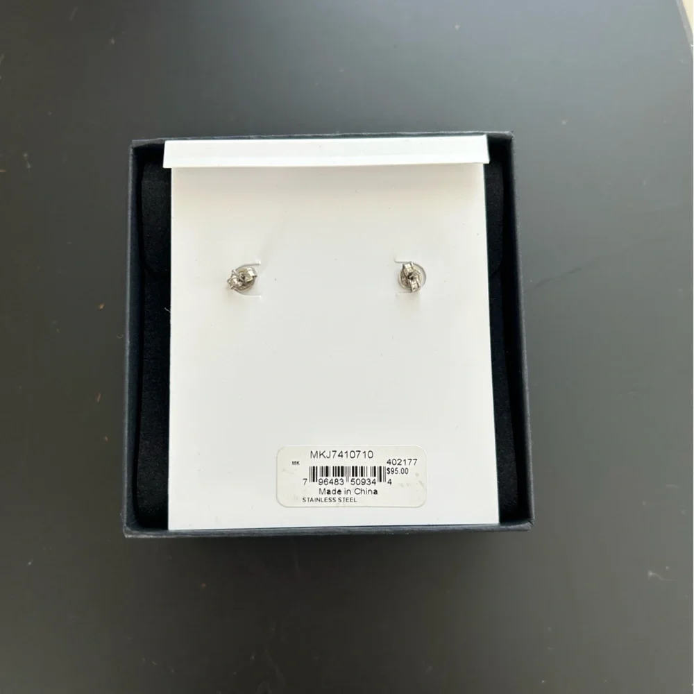 Michael Kors Gold Padlock Pave Crystal Stud Earrings NWT